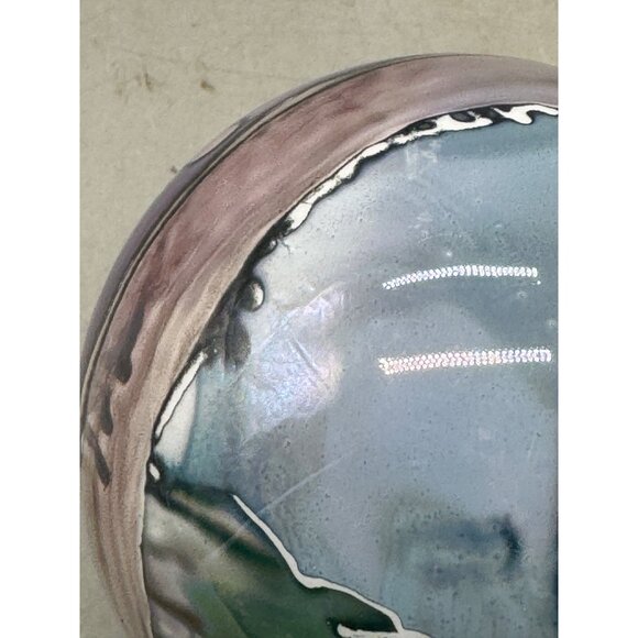 Handcrafted Glass bulb Holiday Ornament With Abstract Design multi color READ - Picture 5 of 5